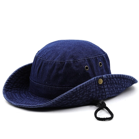 Sombrero De Pescador Vaquero Vintage Para Hombre Mujer Ala Ancha Sombrilla Pesca Cuerda Cortavientos Ajustable Ventilaciones
