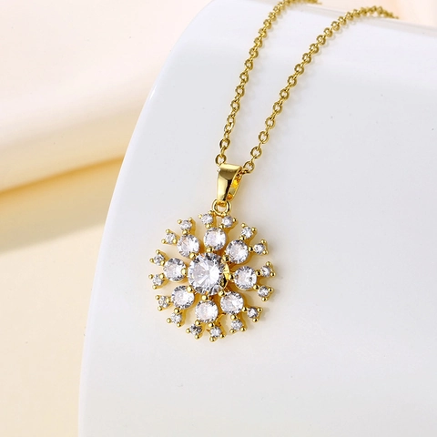 Schneeflocke Anhänger Halskette Edelstahl Zirkon Filigran Schlüsselbeinkette Weihnachten Schmuck Geschenk Für Damen