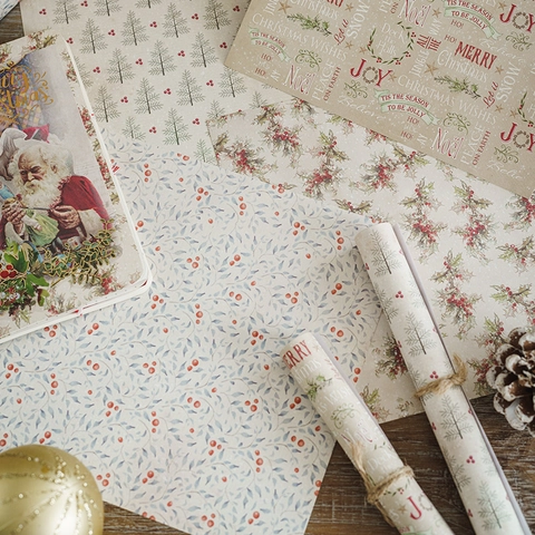 Pegatinas De Papel Escribibles Vintage De Navidad Materiales De Diario Festivo Para Manualidades De Bricolage Scrapbooking Decoración