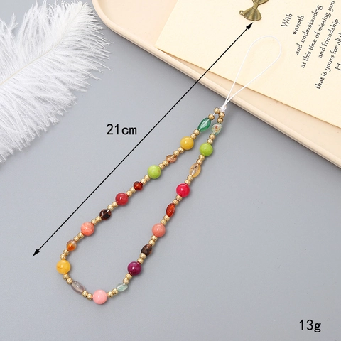 Handmade Beaded Phone Lanyard Acrylic Artificial Pearl Bow Flower Heart Phone Chain For Women Anti-Lost Wrist Strap Tech Accessory