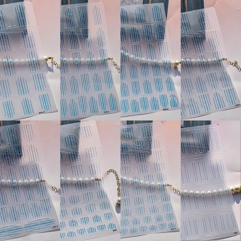 French Manicure Guide Stickers Hollow Spray Painting Templates Nail Art Stencils DIY Line Wave Designs Translucent