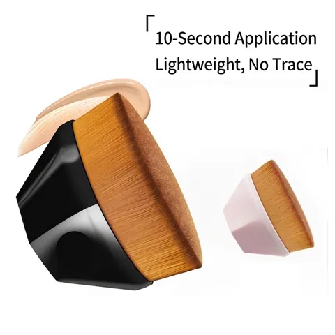 Brocha Para Base De Pétalo Fibra Sintética Fluida Portátil Mango Hexagonal Herramientas De Maquillaje Profesional Para Rostro