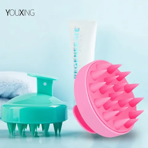 Scalp Massager Shampoo Brush Silicone Soft Bristles Ergonomic Handle Hair Washing Exfoliating Comb For Head Stress Relief