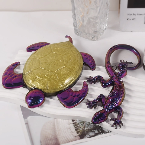 Molde De Silicona Animal 3D Resina DIY Halloween Tortuga Gecko Dragón Buitre Pared Decoración
