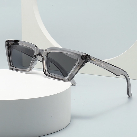 Occhiali da Sole Cat Eye Moderni Retrò per Uomo Donna Montatura Quadrata Angolare in PC Protezione UV400 Eyewear Rettangolare di Moda per Viaggi