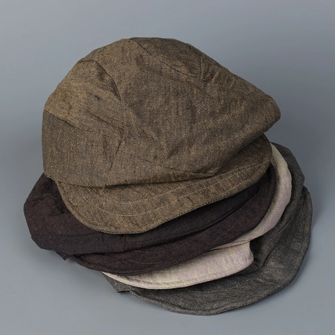 Berretto Newsboy In Puro Lino Traspirante Protezione Solare Stile Retro Vintage Regolabile Berretto Piatto Per Donna