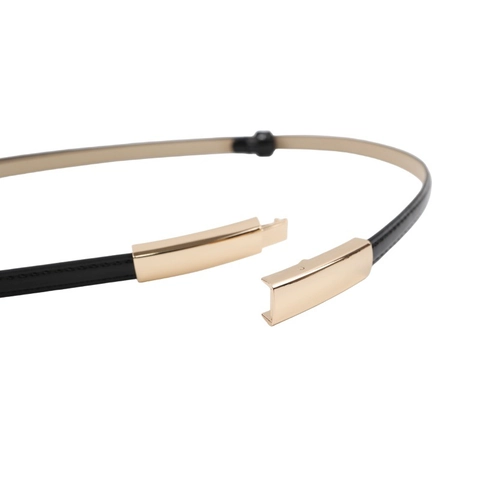 Women Skinny Fashion Belt Thin PU Patent Leather Waist Strap With Alloy Buckle Adjustable Solid Color Waist Belt For Dresses