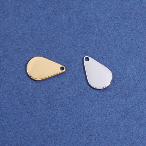 Water Drop Pendant Charm Mirror Polished 304 Stainless Steel For DIY Jewelry Making Necklaces Chain Tail Tag Smooth