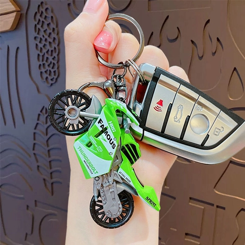 Simulation Motorrad Modell Schlüsselanhänger Legierung Acryl Rennrad Anhänger Für Rucksack Cool Kreativ Zubehör