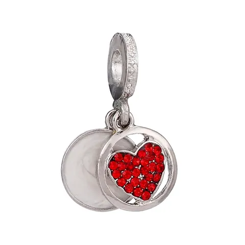 Pendentifs Charms En Alliage Strass Émail Cœur Couronne Rouge À Lèvres Talon Haut Pour Fabrication De Bracelets DIY Bijoux