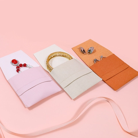 Microfiber Jewelry Pouch Envelope Style Soft Microfiber Jewelry Gift Bag For Ring Earring Necklace Storage Packaging Bag