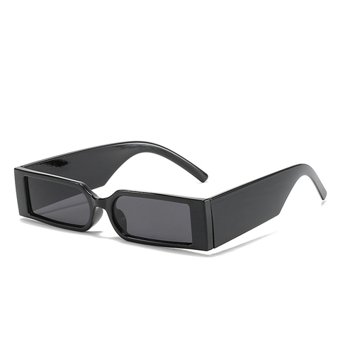 Occhiali Da Sole Retro Rettangolari Montatura Stretta Protezione UV400 Montatura PC Lente AC Moda Donna Uomo