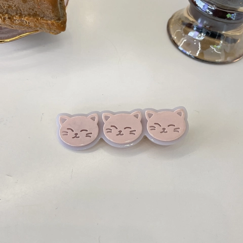 Cartoon Cat Hair Clips Cute Korean Style Acrylic Duckbill Clips Bangs Side Clip Kawaii Animal Head Accessory For Women