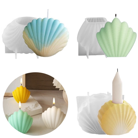 Moule Bougie Coquille Silicone DIY Forme Coquille Saint Jacques Résine Plâtre Savon Artisanal Décor Marine