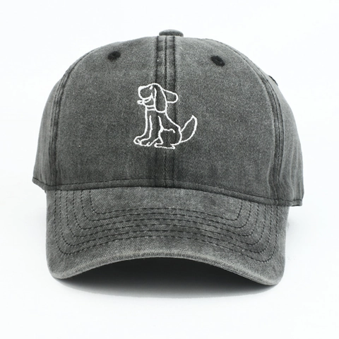 Gorra De Béisbol Perro Animado Bordado Algodón Lavado Vintage Ajustable Sombrero Sol Unisex Casual Dad Hat