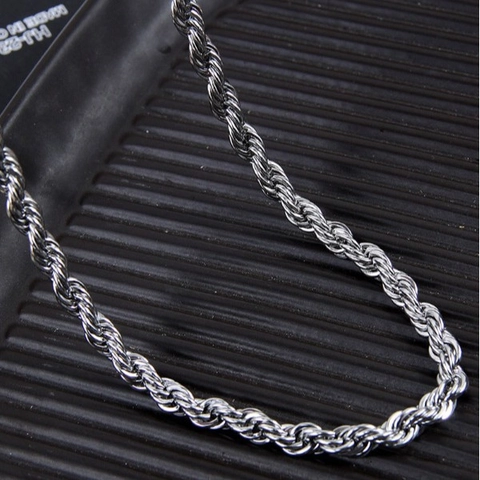 Collar De Cadena De Cuerda De Acero Inoxidable Joyería De Moda Retorcida Simple Para Hombres Y Mujeres