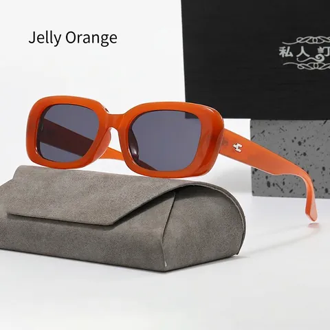 Damen Rechteckige Sonnenbrille PC Linse Kunststoff Metall Rahmen UV400 Schutz Polarisiert Retro Quadratischer Rahmen Street Style