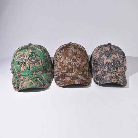 Cappello Da Baseball In Cotone Jacquard Vintage Motivo Floreale Foglia Regolabile Per Uomo Donna