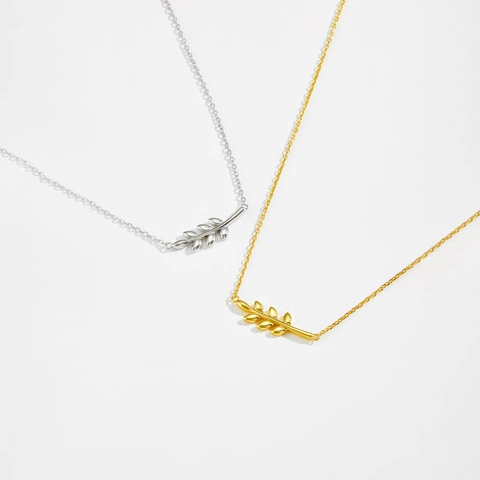 Collier Pendentif Feuille d'Olivier en Argent Sterling 925 Chaîne Clavicule Réglable Minimaliste Bijoux Mode Cadeau Femme
