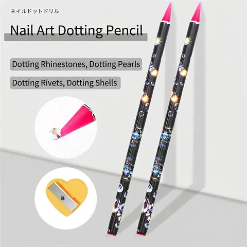 Nagelkunst Dotting Tool Set Met Waspennen Rhinestones Gebogen Pincet En Hart Slijper Professionele Manicure DIY Decoratie