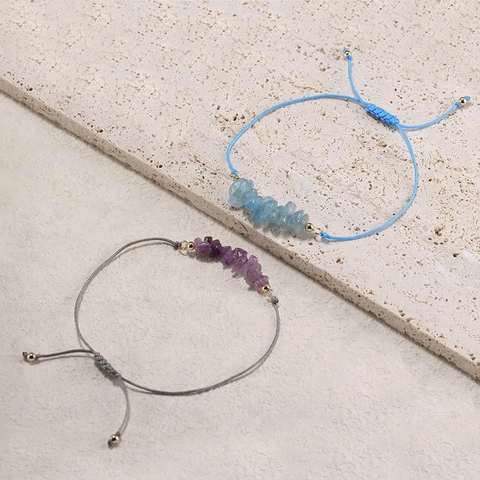 Braccialetto Intrecciato in Pietra Naturale in Argento Sterling 925 per Donna Regalo di Gioielli in Pietre Preziose Fatti a Mano