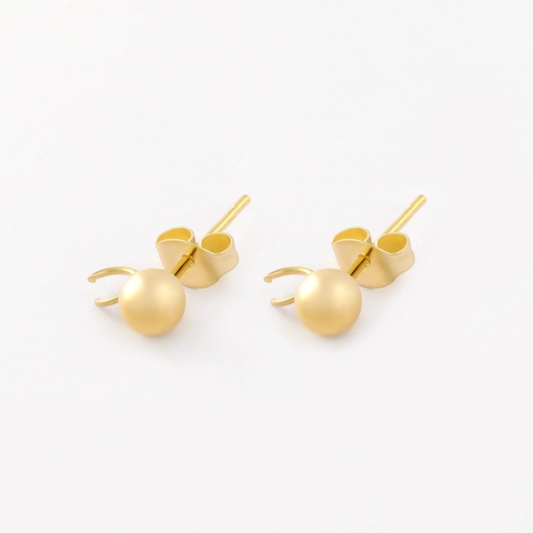 Minimalist Titanium Steel Earring Post With Welded Loop For DIY Jewelry Making Gold Silver Plated Geometric Findings Unisex Component