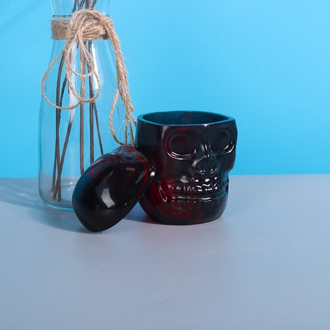 Skull Storage Box Silicone Mold DIY Resin Epoxy Casting Jar Pen Holder Mirror Gothic Home Decor Craft