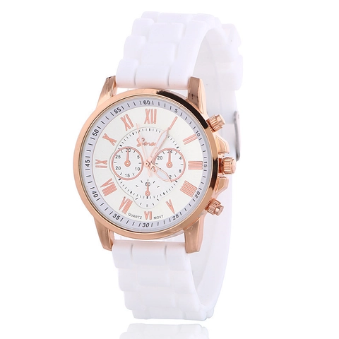 Orologio Al Quarzo Da Donna Cinturino In Silicone Cassa In Lega Oro Rosa Numeri Romani Moda Casual Orologio Da Polso Analogico