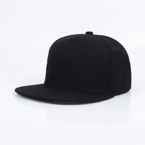 Snapback Baseball Cap Flat Brim Polyester Adjustable Solid Color Hip Hop Streetwear Hat For Men Women Unisex