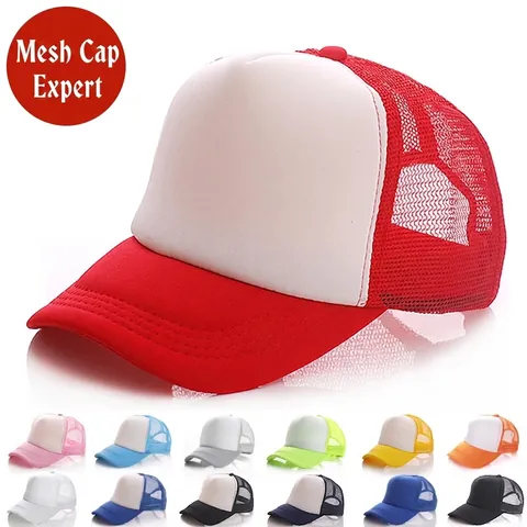 Cappello Trucker Rete Traspirante Schiuma Poliestere Regolabile Snapback Visiera Curva Esterno Estate Sport Unisex