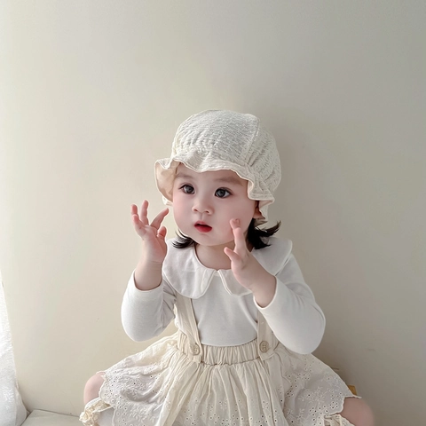 Baby Haube Hut Spitze Rüschen Durchbrochen Prinzessin Atmungsaktiv Sonnenschutz Für Neugeborene Mädchen Süßer Stil