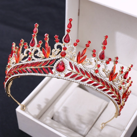 Corona Sposa Barocca Lusso Lega Cristallo Strass Diadema Accessorio Capelli Matrimonio Copricapo Classico Vintage Donne