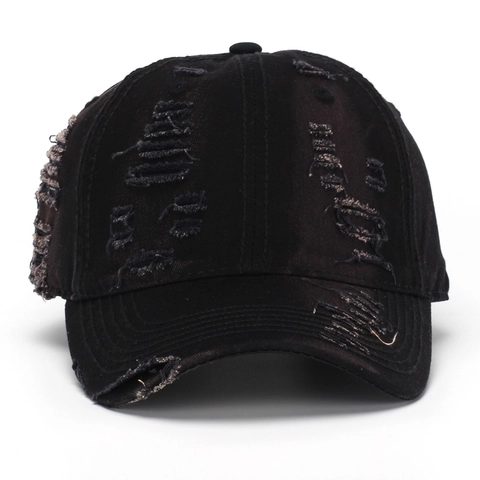 Casquette De Baseball Distressed Coton Lavé Vintage Déchiré Pare-Soleil Extérieur Chapeau Réglable Streetwear Unisexe