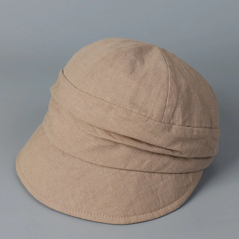 Berretto Da Donna In Lino Con Pieghe Stile Giapponese Retrò Traspirante Protezione Solare Cappello Pieghevole Elegante