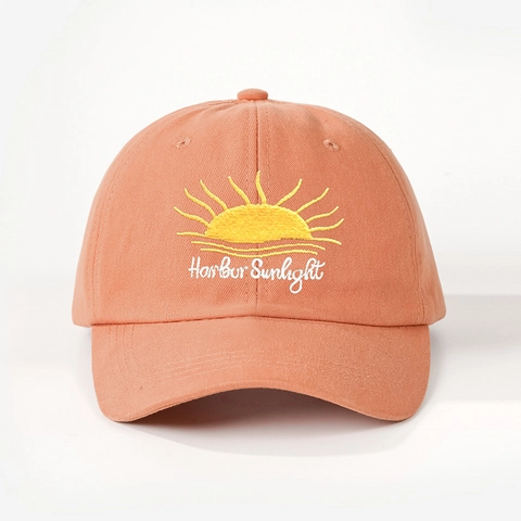 Harbor Sunlight Sun Embroidery Baseball Cap Adjustable Sun Protection Casual Vintage Sport Hat For Women Men