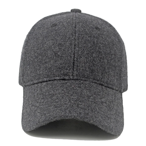 Gorra De Béisbol De Lana Cálida De Invierno Gruesa A Prueba De Viento Casual Al Aire Libre Ajustable Color Sólido