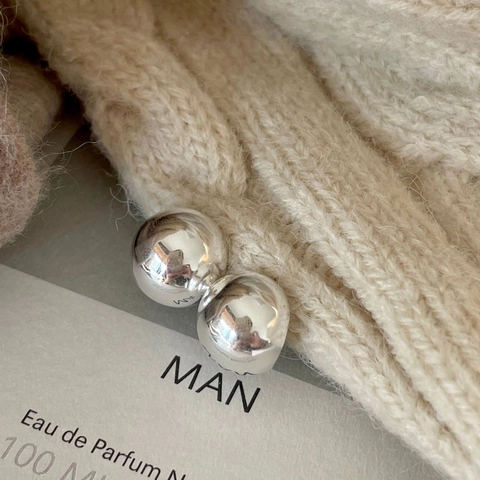 Minimalist 925 Sterling Silver Stud Earrings Semi Circle Hemisphere Glossy Mirror Polished Geometric Jewelry For Women