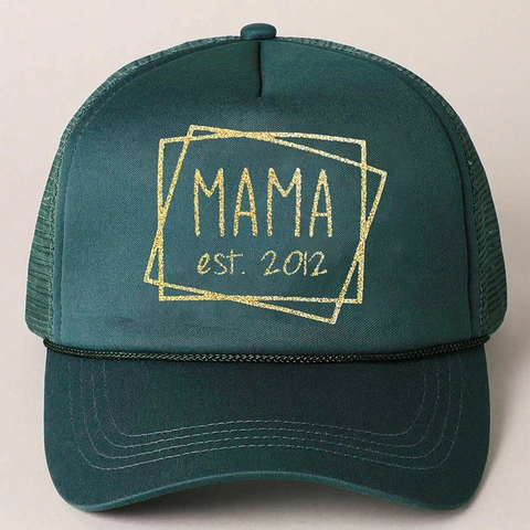 Καπέλο Trucker Polyester Mesh Αναπνεύσιμο Ρυθμιζόμενο MAMA Est 2012 Εκτύπωση Προστασία Από Τον Ήλιο Ρετρό Για Γυναίκες