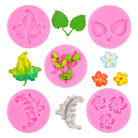 Mini Flower Leaf Petal Vein Silicone Mold DIY Chocolate Fondant Cake Decorating Baking Tool Kitchen Accessories