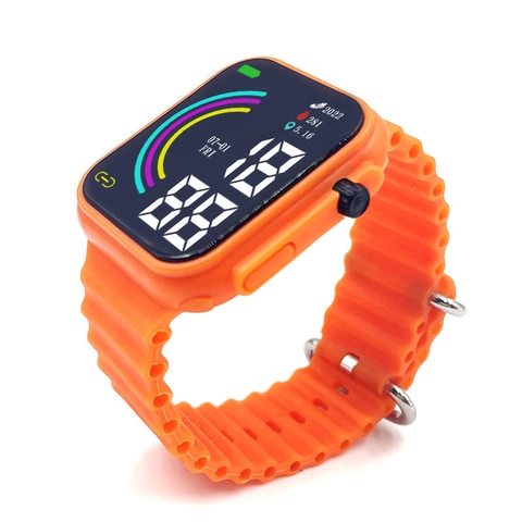 Montre Numérique LED Carrée Bracelet En Silicone Sport Montre Électronique Étudiants Unisexe Heure Date