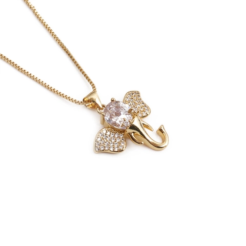 Collana Con Ciondolo Rame Zircone Girasole Elefante Catena A Maglia Scintillante Clavicicola Gioielli Donna