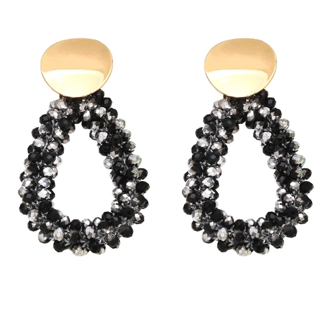 Handgemaakte Geweven Kralen Druppeloorbellen Boheems Vintage Holle Peervorm Hanger Sieraden Voor Dames Koperen Oorknopjes