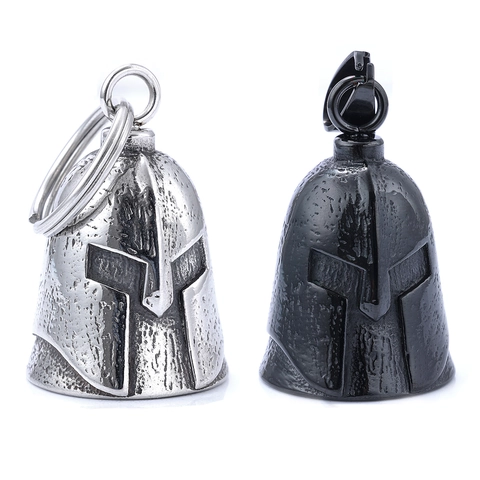 Pendente Campanello Casco Spartano Collana Acciaio Inossidabile Vintage Punk Biker Campanella Moto Uomo