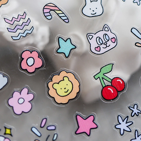 Süße Cartoon Nagelkunst Aufkleber Transparente Tier Obst Muster DIY Maniküre Dekoration Für Frauen Mädchen