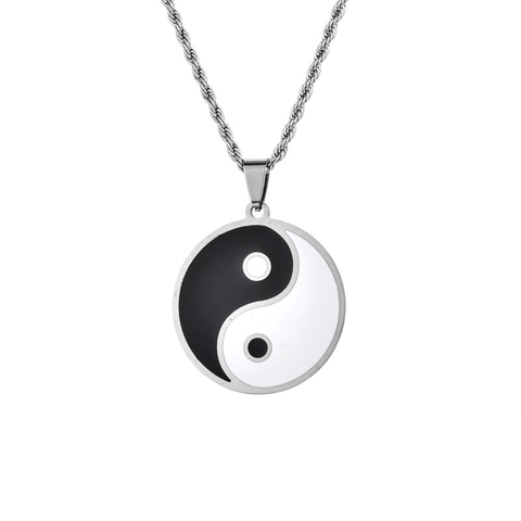 Collar Colgante Tai Chi Yin Yang Flor De La Vida Acero Inoxidable Joyería Espiritual Religiosa Vintage