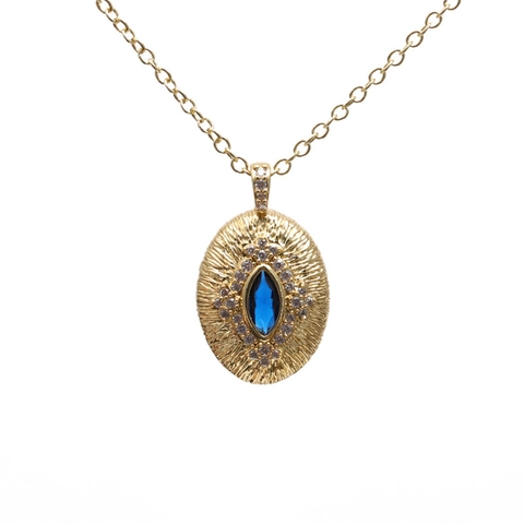 Collar Con Colgante De Ojo Turco Cobre Chapado En Oro Micro Pavé Circón Corazón Estrella Mano De Fátima Joyas Mujer