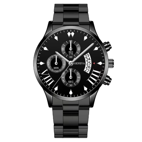 Orologio Al Quarzo Da Uomo Design Cronografo Display Calendario Cinturino In Acciaio Inossidabile Cassa In Lega