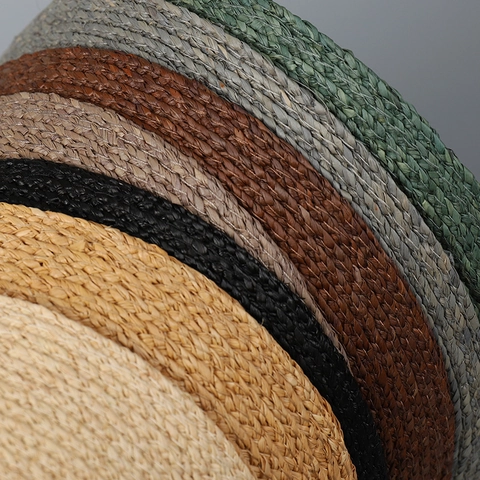 Raffia Cotton Blend Sun Visor Hat For Women Wide Brim UV Protection Summer Beach Elegant Straw Hat Rhinestone Decor