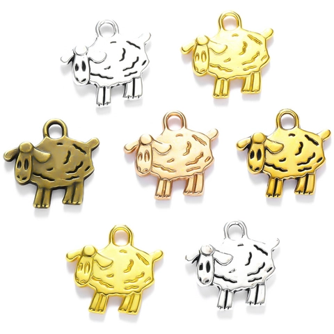 Colgantes De Oveja Aleación Animales Charms DIY Fabricación Joyas Pulsera Llavero Accesorios Lindo Cordero Dibujos Animados