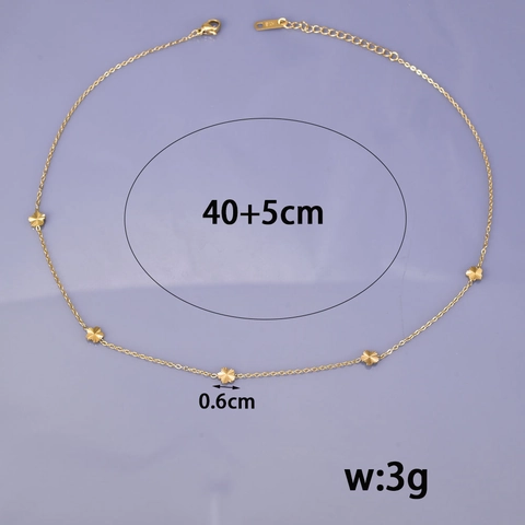 Collana Vintage in Acciaio Inossidabile Placcato Oro 18K per Donna Squisiti Piccoli Ciondoli a Fiore Quadrati Ovali Gioielli